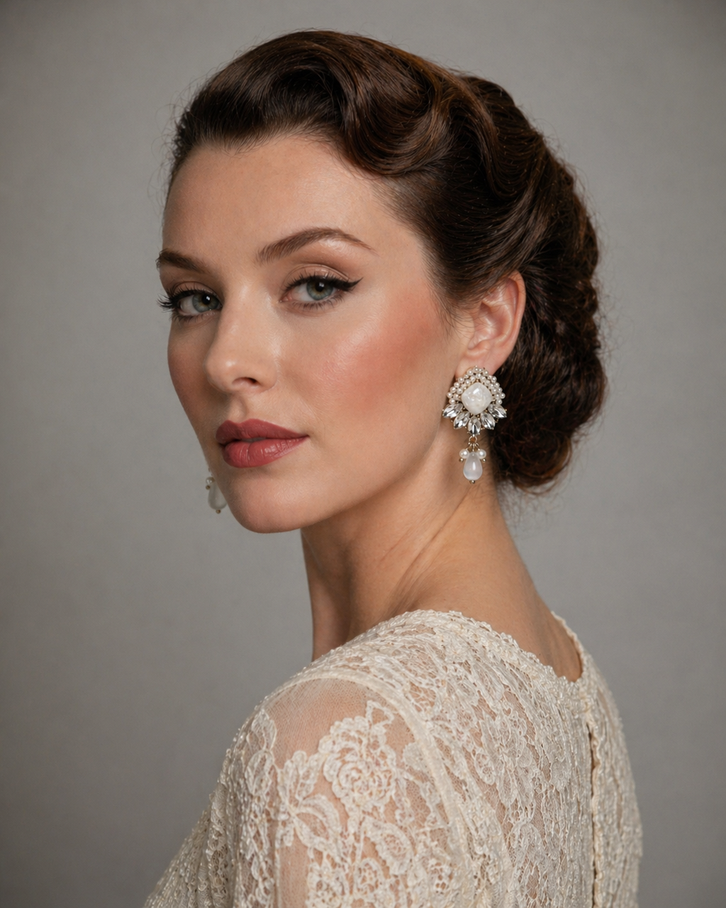 Vintage Pearl and Rhinestone Statement Earrings