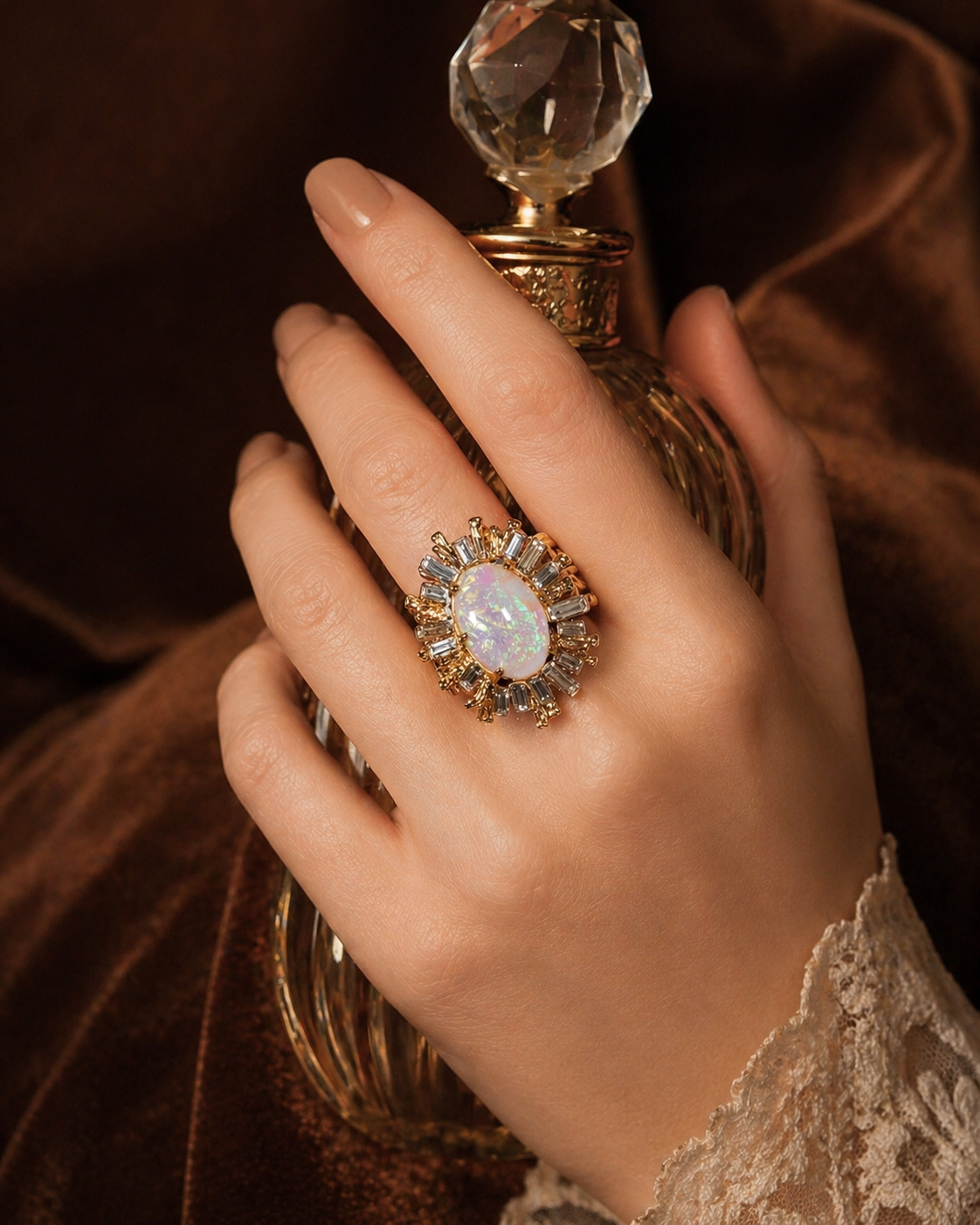 Opaline Starburst Ring