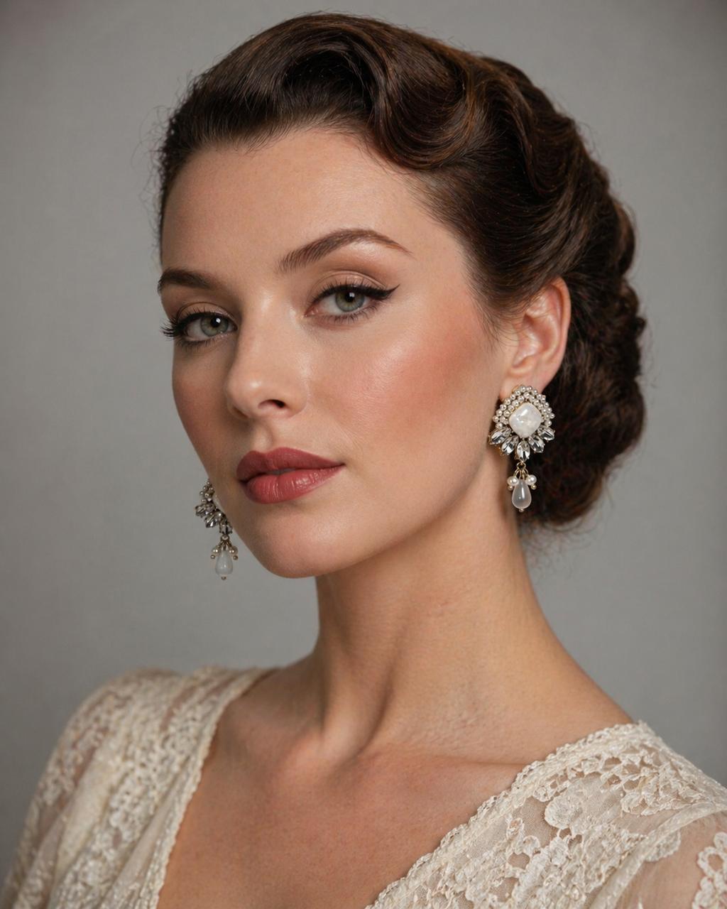 Vintage Pearl and Rhinestone Statement Earrings