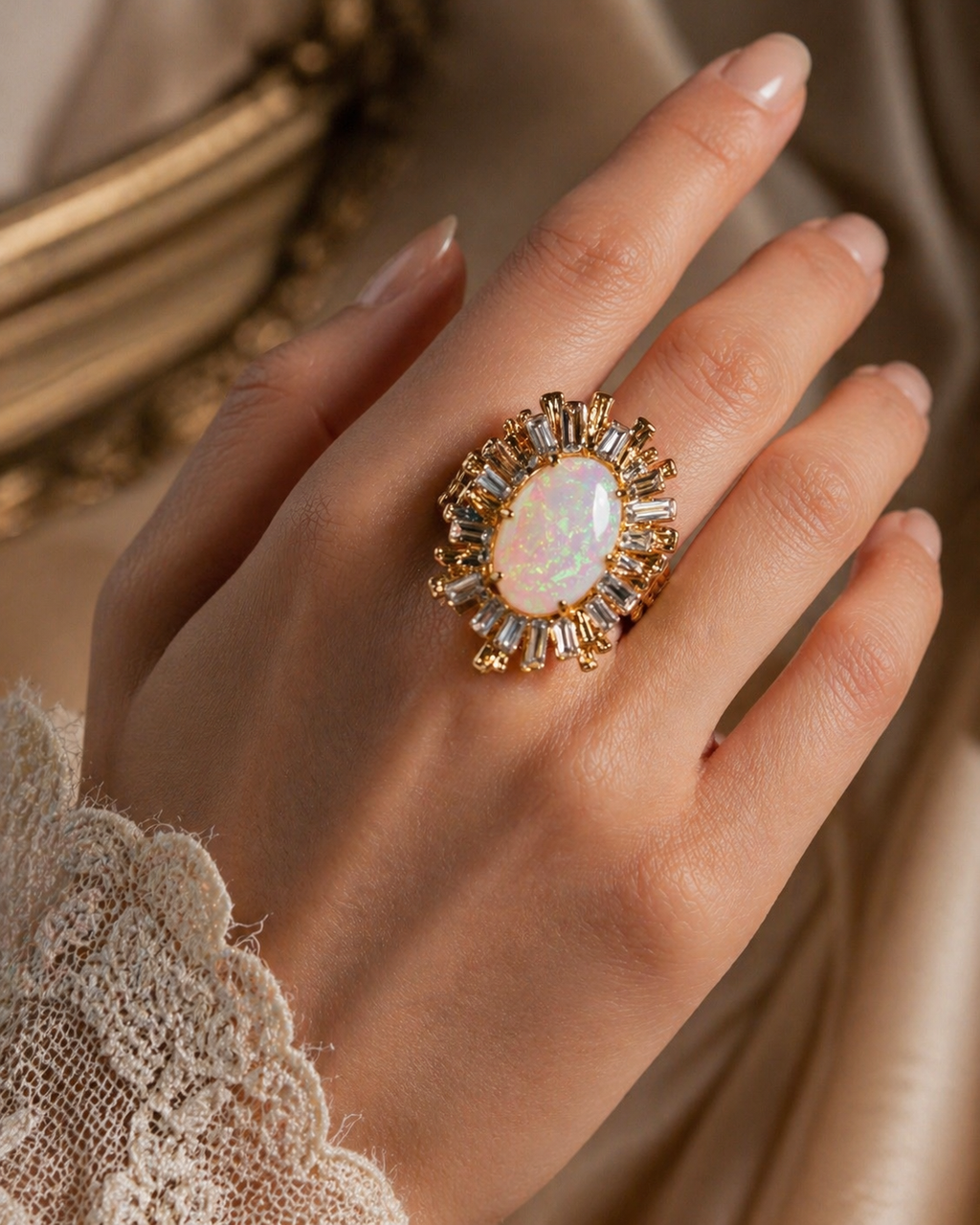 Opaline Starburst Ring