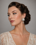 Vintage pearl and rhinestone statement earrings, handcrafted drop style – Ceroundmi