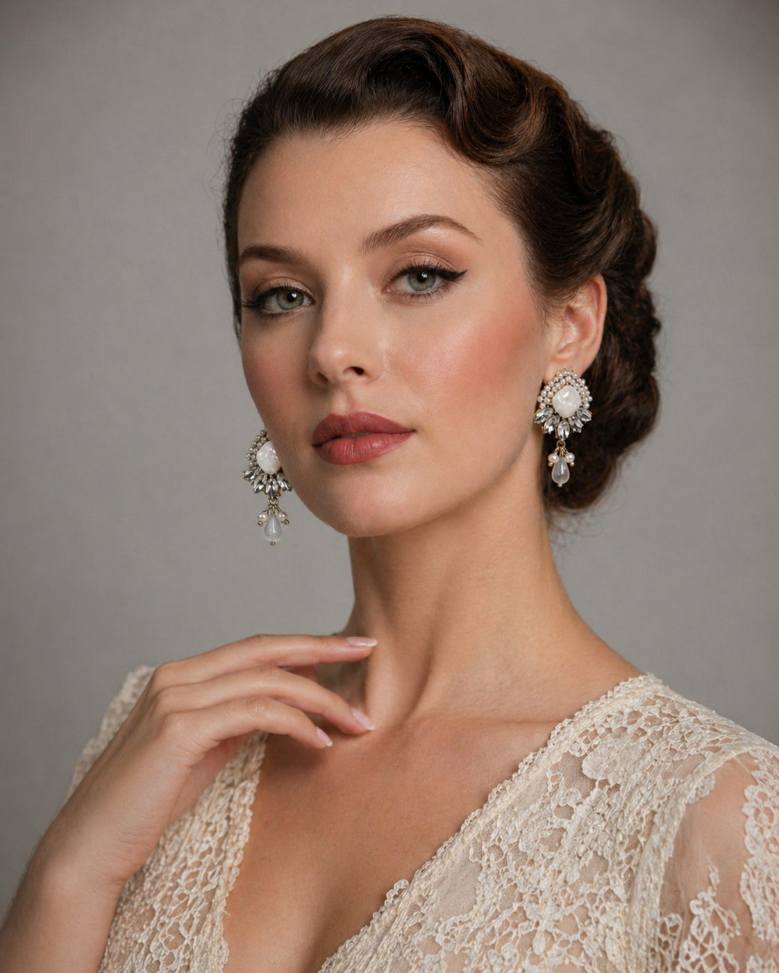 Vintage Pearl and Rhinestone Statement Earrings