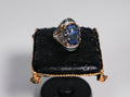 Midnight blue cocktail ring, front view showing deep blue centre stone – Ceroundmi