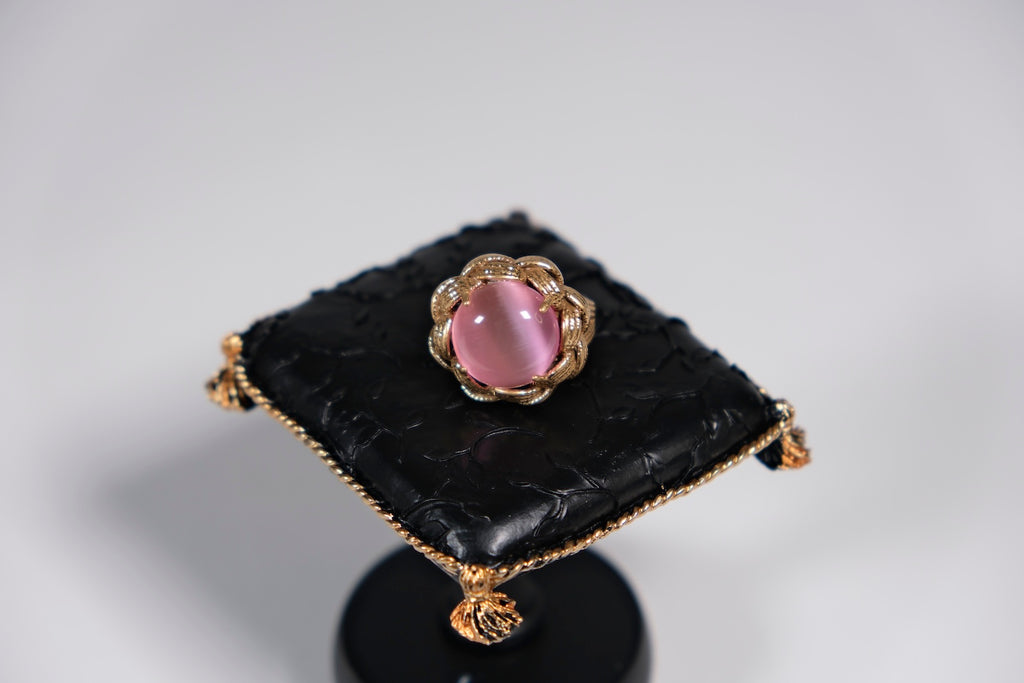 Pink Cat’s Eye Statement Ring
