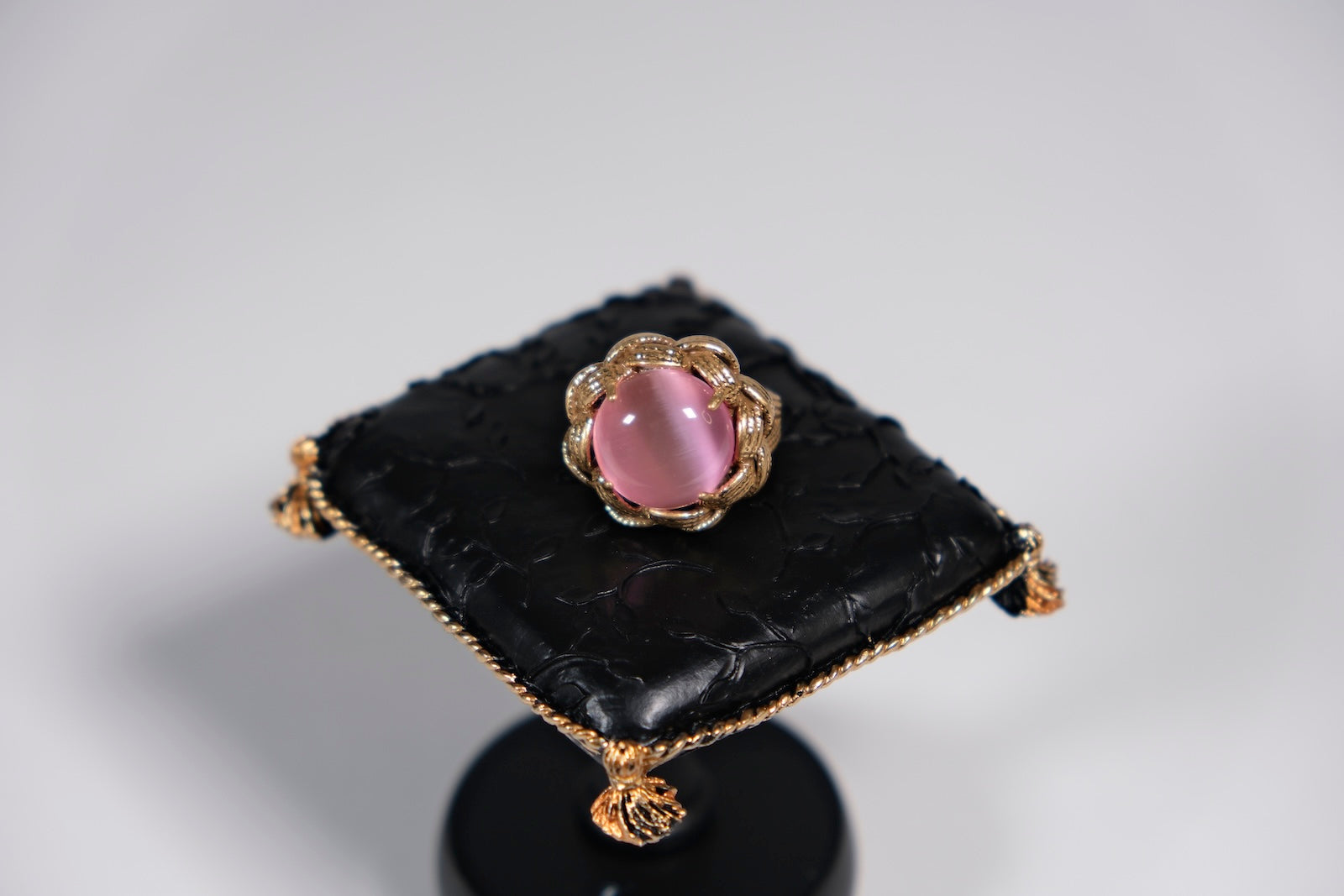 Pink Cat’s Eye Statement Ring