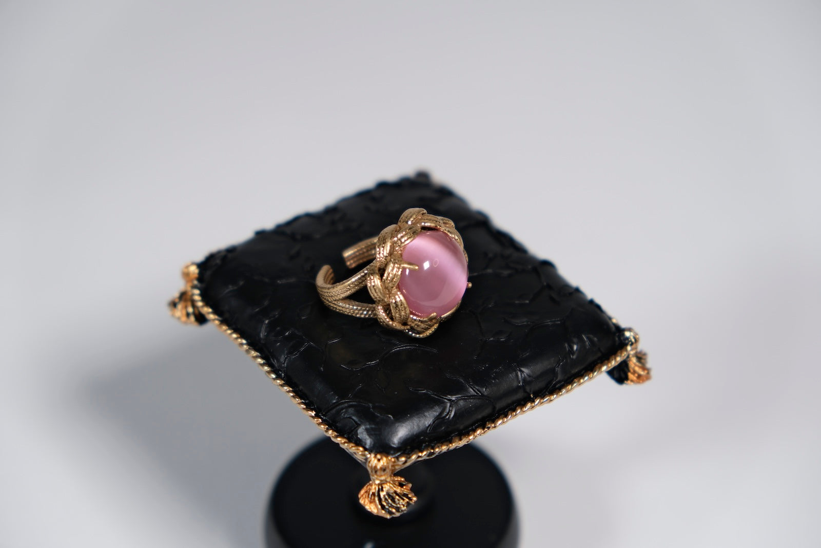 Pink Cat’s Eye Statement Ring
