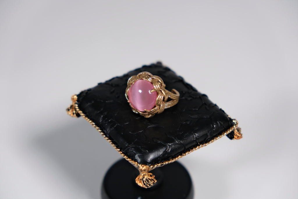 Pink Cat’s Eye Statement Ring