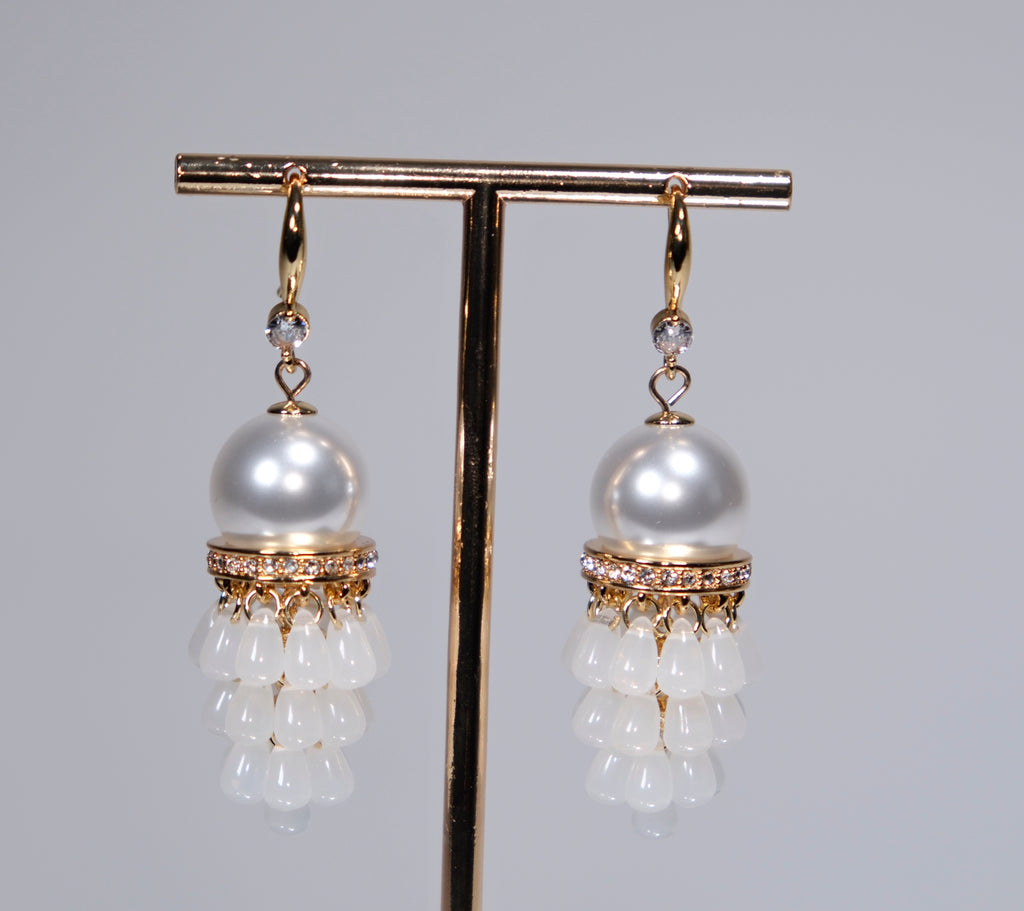 Pearl Tassel Drop Earrings