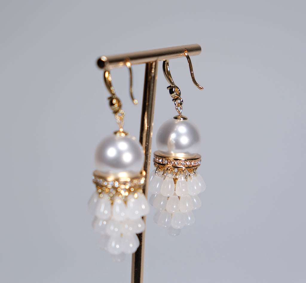 Pearl Tassel Drop Earrings