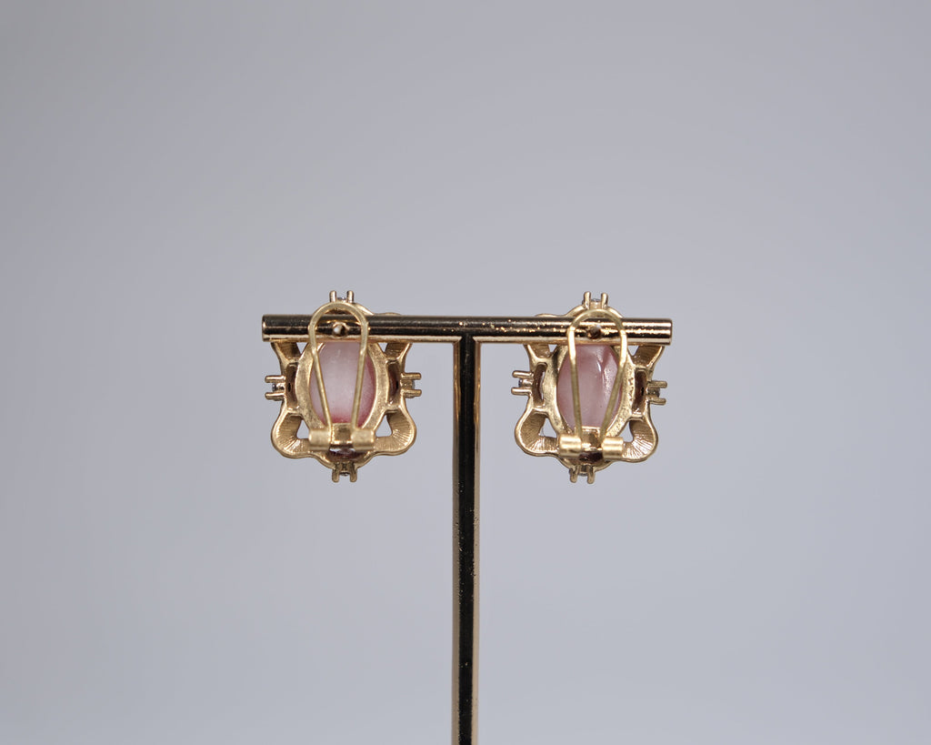 Pink Natural Stone Statement Earrings