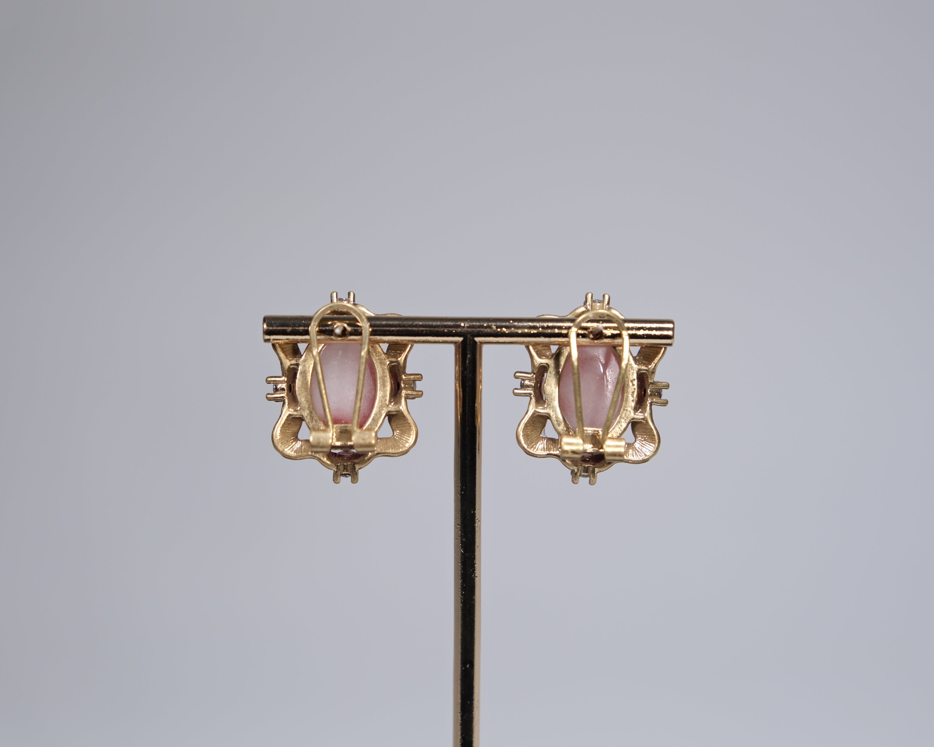 Pink Natural Stone Statement Earrings