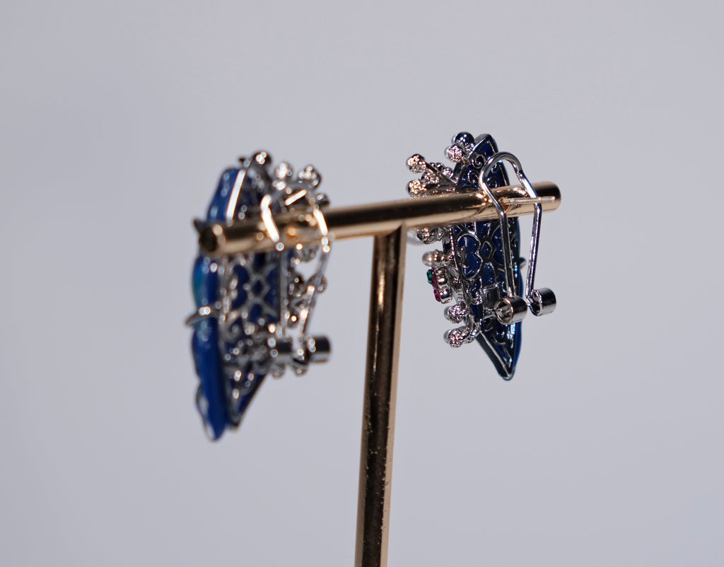 Iridescent Wing Statement Earrings