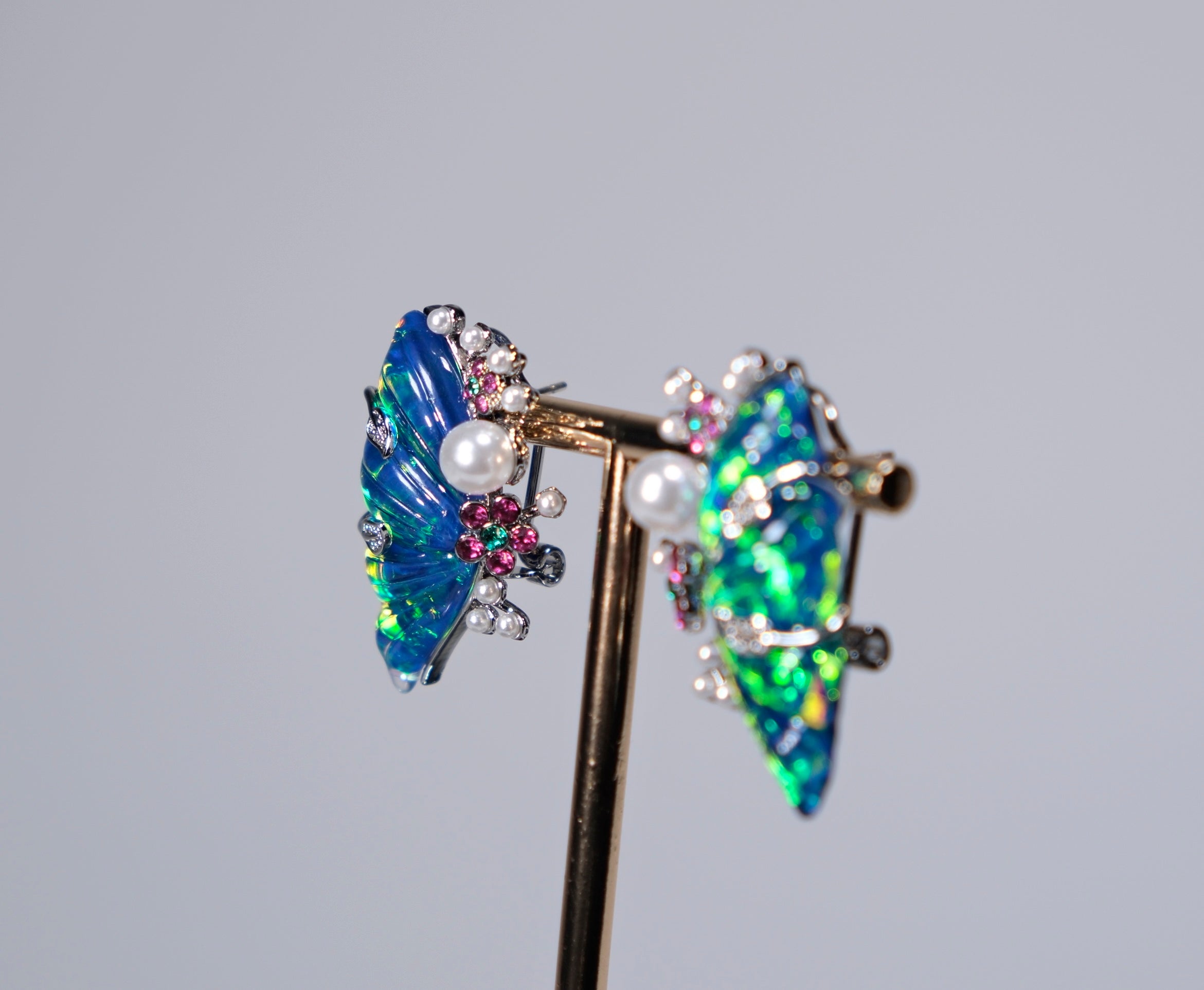Iridescent Wing Statement Earrings