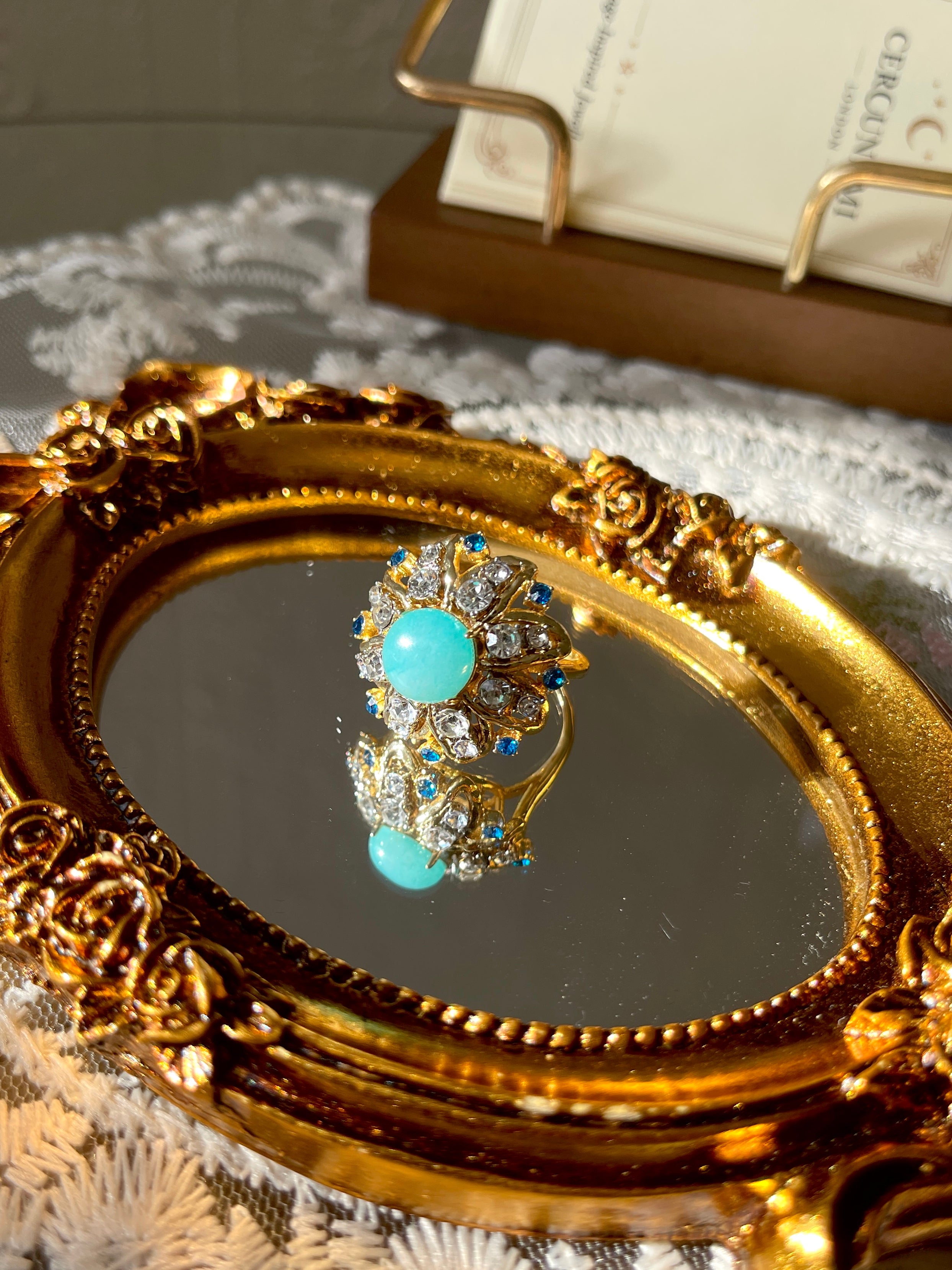 Blue Stone Cluster Ring