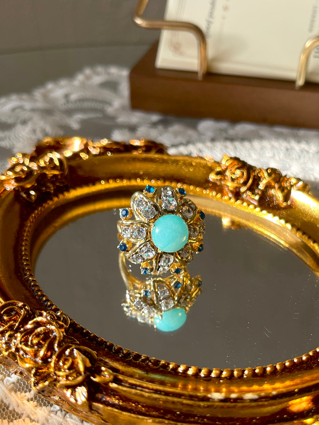 Blue Stone Cluster Ring