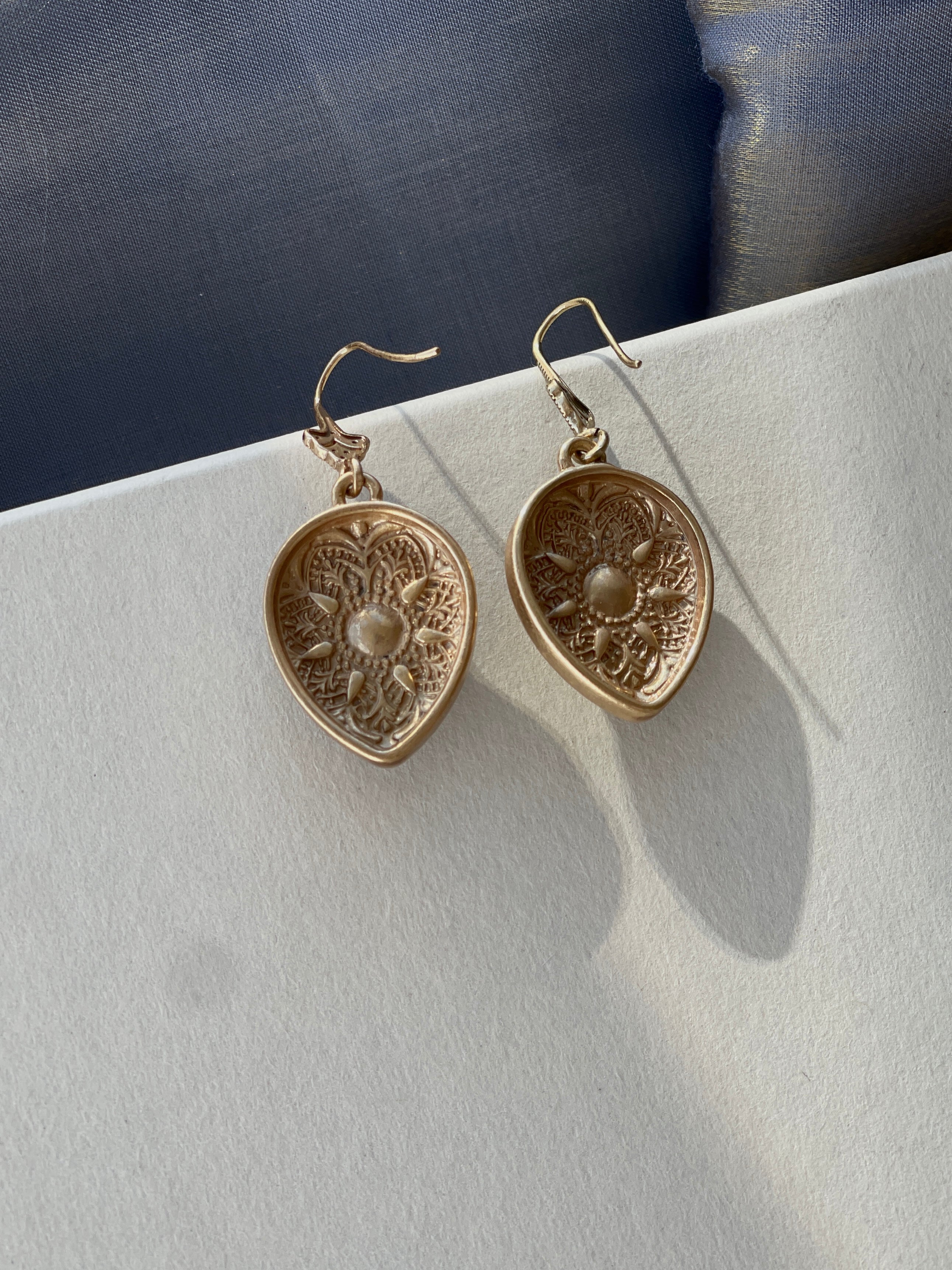 Teardrop Stone Hook Earrings