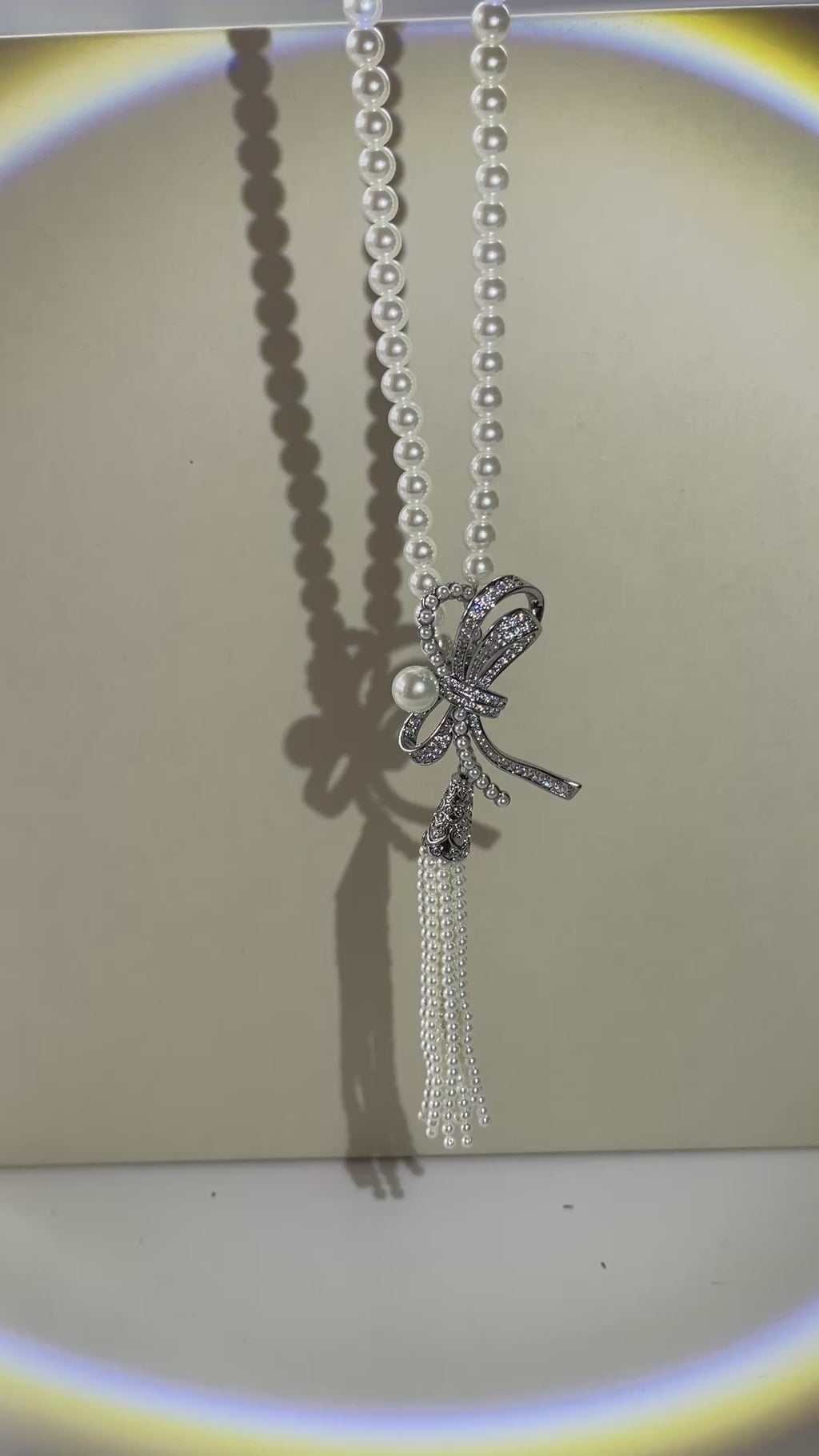Ceroundmi London pearl bow tassel necklace styling video