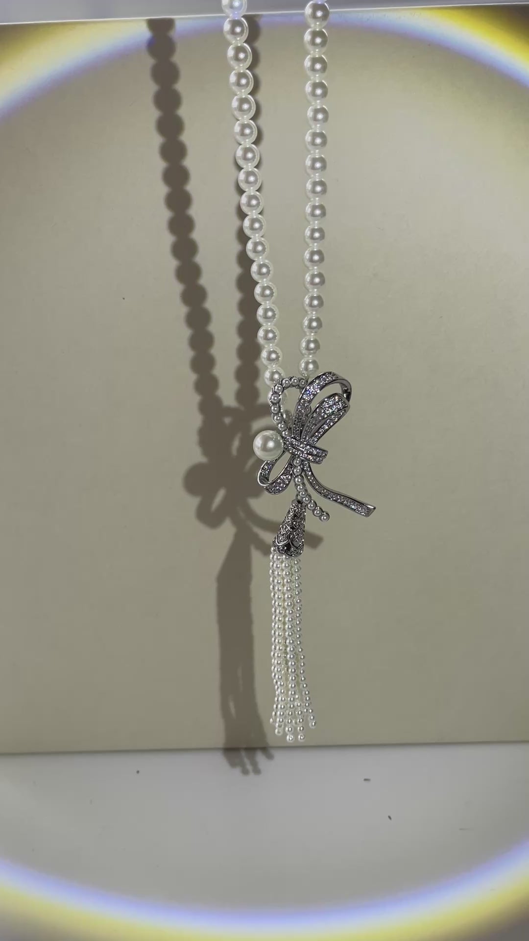 Ceroundmi London pearl bow tassel necklace styling video